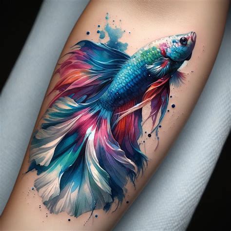 betta fish tattoo|Betta Fish Tattoos .